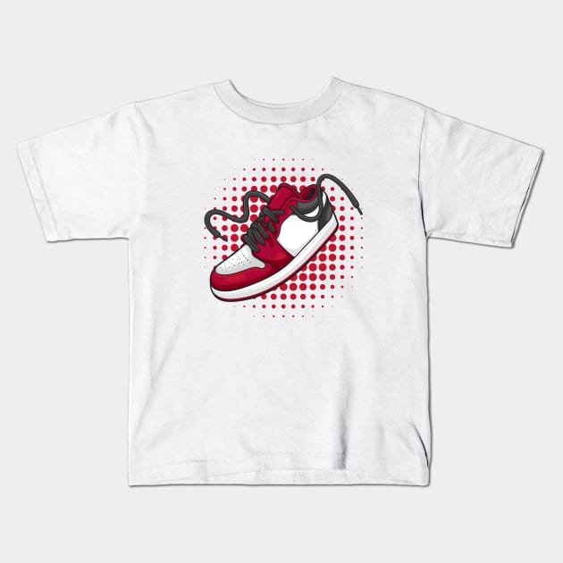 AJ 1 Reverse Black Toe Sneaker Kids T-Shirt by milatees